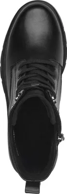 Produktbild von MARCO TOZZI Damen Stiefelette Plateau Schnürboot matt Lack 2-25283-43, Größe:39 EU, Farbe:Schwarz