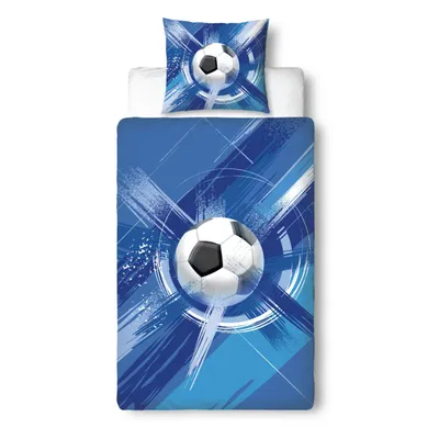 Produktbild von Fußball Bettwäsche "Goal Time" in 135x200 + 80x80 cm - Geschenkidee für Kinder - Wende-Motiv