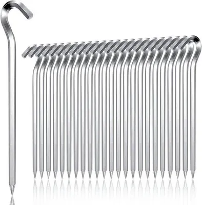 Produktbild von Lichtgewichtige 18cm Edelstahl Zeltstifte silber für Camping