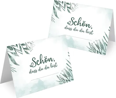 Produktbild von MAVANTO® 50x Design Tischkarten Hochzeit Geburtstag DIN A7 - Platzkarten zum Beschriften in vielen verschiedenen Designs (Blütenstrauch)