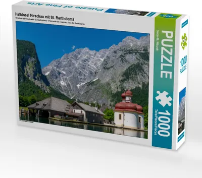 Produktbild von CALVENDO Puzzle Halbinsel Hirschau mit St. Bartholomä | 1000 Teile Lege-Größe 64x48cm Foto-Puzzle für glückliche Stunden