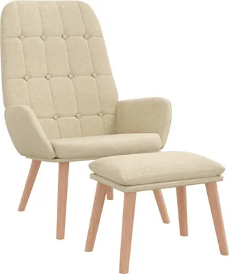 Produktbild von Relaxsessel mit Hocker Creme Stoff