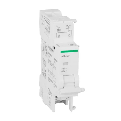 Produktbild von Schneider Electric Arbeitsstromauslöser MX+Hilfskontakt OF, 48V AC/DC A9N26947
