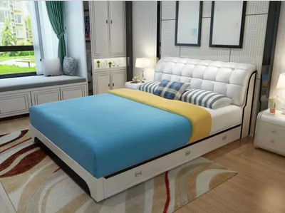 Produktbild von Doppelbett Bett Ehebett Design Luxus Luxur Polsterbett Designbett Leder Betten