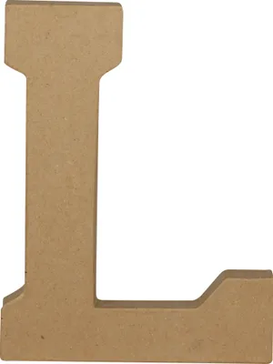 Produktbild von Décopatch 3x Pappmaché Kraft, Großbuchstabe L 20cm - Kartonbraun AC863C