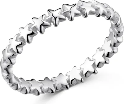 Produktbild von MATERIA by Matthias Wagner Sternen Ring Silber 925 dünn für Damen in Etui SR-50