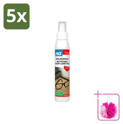 Produktbild von 5 x HG Brillenreiniger für glasklare Gläser - 125 ml - Sparpackung - 5 Stücke
