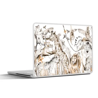 Produktbild von MuchoWow® Laptop Aufkleber Sticker Cover Wasserfarben - Tiere - Dschungel - Jungen - Mädchen - Kinder - Kinder 32.5x23.5 cm - Sticker für Laptop - Selbstklebend