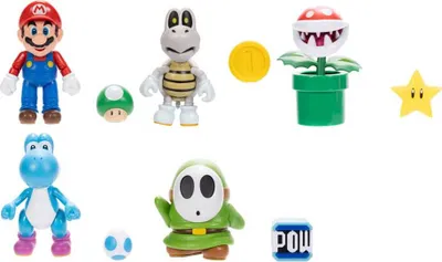 Image de World of Nintendo Figurines 5 pièces Super Mario Wave 40 10 cm Assortiment (6)