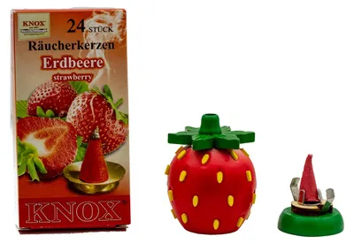 Produktbild von KNOX - Räucherfigur mit Räucherkerzen Erdbeere - Inhalt 24 Stück, Größe M (Standard)