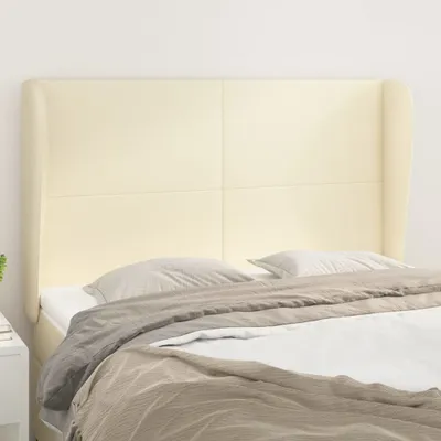 Produktbild von The Living Store Kopfteil mit Ohren Creme 147x23x118/128 cm Kunstleder