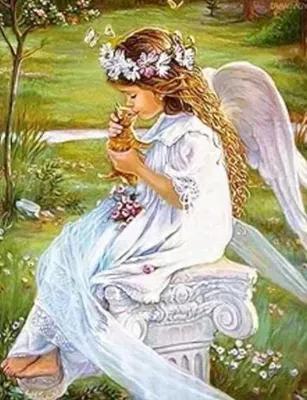 Obrázok produktu pre NORIMPEX Diamantov malý anjel s mačkou 30x40cm