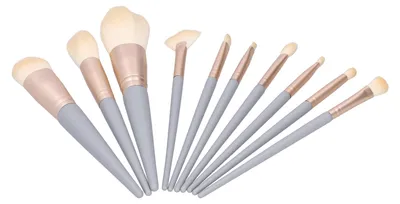 Produktbild von 10-teiliges Make-up-Pinselset mit weichen Borsten für Rouge, Lidschatten, Augenbrauen und Highlighter