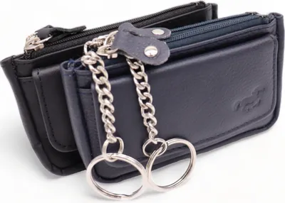 Obrázok produktu pre Safekeepers puzdro na kľúče s ochranou RFID - puzdro na kľúče - puzdro na kľúče - peňaženka na kľúče - puzdro na kľúče kožené - pánske - dámske kožené - čierne a modré