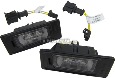 Zdjęcie produktu dla 2x oryginalne oświetlenie tablicy rejestracyjnej LED Skoda + kabel adaptera połączeniowego SET #8K