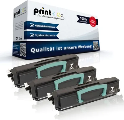 Produktbild von 3x Kompatible Tonerkartuschen für Lexmark X 340 340 N 342 342 N X340A21G 0X340A11G Schwarz Black - Office Print Serie