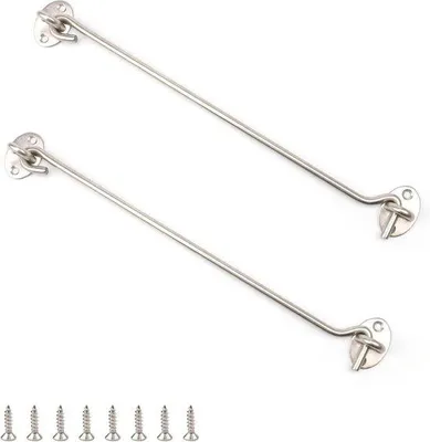Produktbild von Stahlsturmriegel mit Augenloch - Set aus 2 - Für Fenster, Jalousien, Werkzeug und Garagentüren