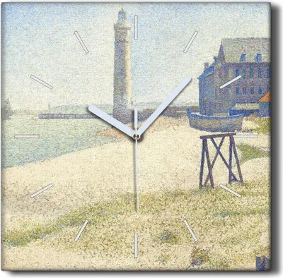 Produktbild von Coloray Hodiny Unikátní 30x30 cm  Tiché hodiny Pro obývací pokoj a kuchyň Nástěnné hodiny Plátno Černé ručičky hodin - Voda s majákem