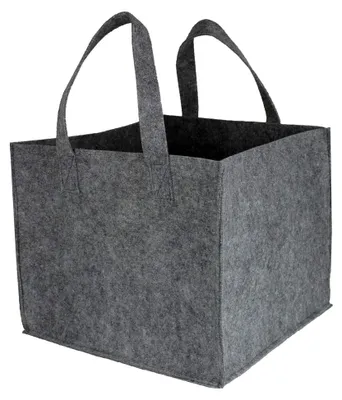 Produktbild von Filztasche Hellgrau Kaminholztasche Filzkorb Kaminholztasche Shopper Einkaufstasche Kaminholzkorb Korb Filz Zeitungsständer Zeitungskorb