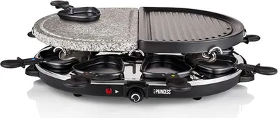 Image de Appareil à raclette 8 personnes 1200w + pierre à griller + gril - Princess - 162710-01-001 -