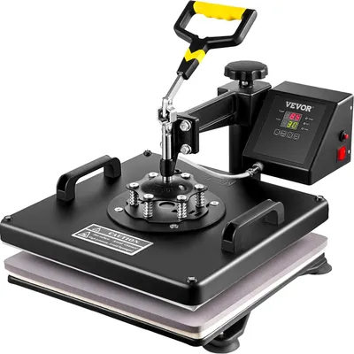 Image de Presse à chaud 5 en 1 Presse à chaud 38 x 38 cm Presse à transfert thermique 15 x 15 pouces Presse à t-shirt Machine multifonctionnelle à sublimation pour transfert sur t-shirts, mugs, casquettes et assiettes