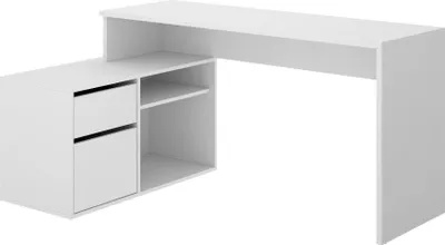 Produktbild von Schreibtisch Ddiaw, Mehrzweck-Schreibtisch für Büro oder Schlafzimmer, Mehrzweck-Ecktisch, 139 x 92 x 75 cm, Weiß