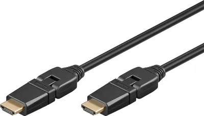 Image de Goobay 61283 Câble standard HDMI™ haute vitesse 360° avec Ethernet, 1,5 m, noir - 4K/60Hz