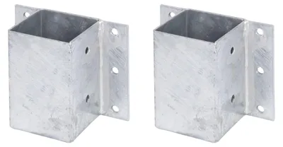 Zdjęcie produktu dla Alberts 208684 Wspornik słupka do L- i U-cegieł lub ścian, do przykręcenia, ocynkowany ogniowo, 91 x 91 mm, zestaw 2 szt