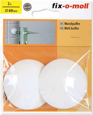 Image de Butoir mural blanc 60 mm 2 pièces à visser