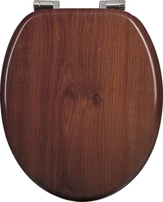 Produktbild von WOLTU Premium WC-Sitz Toilettensitz mit Absenkautomatik, MDF Holzkern, Softclose Scharnier, Antibakteriell, Desgin Décor Schön Dunkel Buche