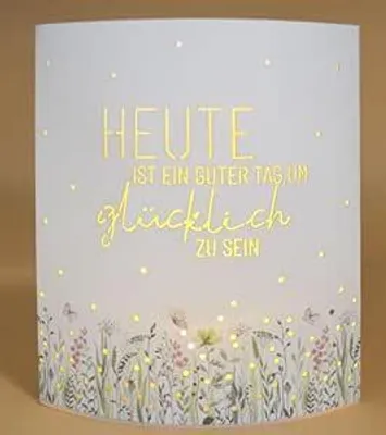 Produktbild von la vida LED-Laterne Poesielicht glücklich Sein zum Stehen oder Hängen mit Timer 16x13,x5 cm