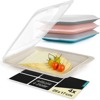 Produktbild von PromoHome® Set von 4 Aufbewahrungsboxen für Wurstwaren - Luftdicht und Spülmaschinenfest