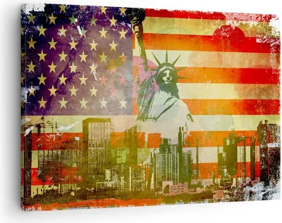 Produktbild von Bild auf Leinwand - Leinwandbild - Symbol USA Freiheit - 70x50cm - Wand Bild - Wanddeko - Wandbilder - Leinwanddruck - Bilder - Kunstdruck - Wanddekoration - Leinwand bilder - Wandkunst - AA70x50-2543