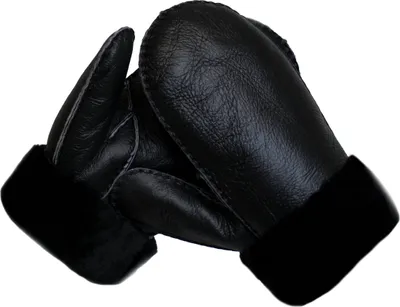 Produktbild von Fäustlinge Faust Handschuhe aus Lammfell mit Nappaleder Schwarz M