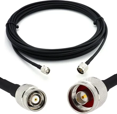 Produktbild von 1m RP-TNC Stecker auf N Stecker — HF-240 (LMR 240 Äquivalent) Verlängerung Antennenkabel  — für WiFi RF Antenne GSM LTE 4G 5G 6G Router Signalverstärker Lora Ham CB Funk