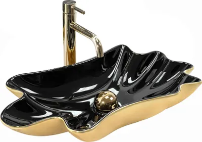 Produktbild von Rea Aufsatzwaschbecken Infinity Black Gold