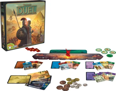Produktbild von Asmodee 7 Wonders Duel, Grundspiel für 2 Spieler, Strategiespiel, ab 10 Jahren