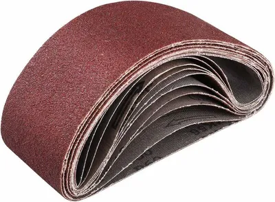 Produktbild von Schleifband 75 x 457 mm, Schleifband-Set, 2 x K?rnung 40/60/80/120/180, Aluminiumoxid-Papier fš¹r Bandschleifer, 10-teilig