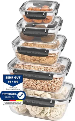 Produktbild von Vorratsbehälter 5-teiliges Set luft- und wasserdicht für Kühlschrank Organisation