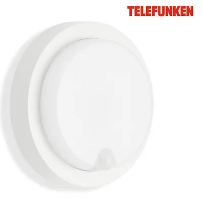 Image de Applique murale d'extérieur LED TELEFUNKEN DORTMUND, 12 W, 1150 lm, IP44, blanc, plastique, Ø 17 cm