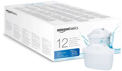 Produktbild von A. Basics Wasserfilterkartuschen, 12 Stück, passend für alle BRITA Systeme inkl.