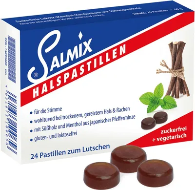 Produktbild von Salmix Halspastillen zuckerfrei 24 st