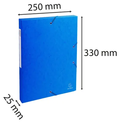 Produktbild von Exacompta Archivbox Rücken 25mm mit Etikett aus Manila Karton 600g Nature Future, DIN A4, Pappe, Blau, A4, Porträt, Papier, 2,5 cm