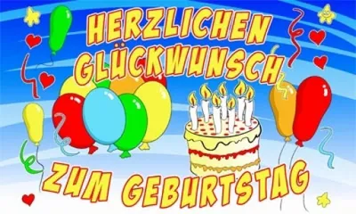 Immagine prodotto di Bandiera di buon compleanno 0 x 150cm, peso del tessuto circa 100 g/m² - bandiera - bandiera da issare - bandiera da tempesta - da issare - no qualità cinese a buon mercato!