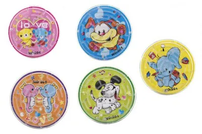 Produktbild von Teddies Labyrinth-Puzzle mit Kugel aus Kunststoff 7cm - bunt gemischt
