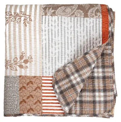 Zdjęcie produktu dla HOMLA Narzuta PATCHWORK bawełniana w ceglasty wzór z pikowaniem 200x220 cm