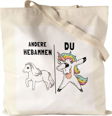 Produktbild von Andere Hebammen Du Jutebeutel Stoffbeutel Canvas  Pferd Einhorn Humor Lustig Unicorn Geschenk Apotheke