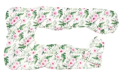 Image de Housse de coussin de maternité BabyUniverse, forme U, 100 % coton - Motifs floraux
