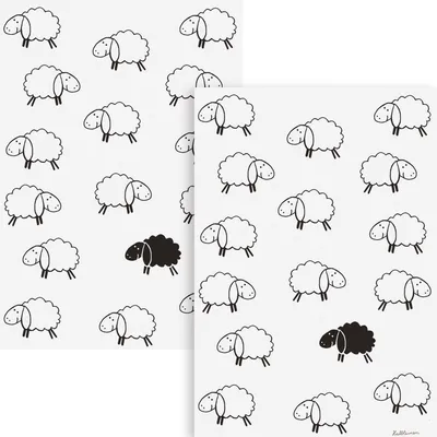 Produktbild von Kracht Frottier-Geschirrtuch 2er-Pack Schafe 45x70 cm