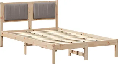 Produktbild von vidaXL Bettgestell mit gepolstertem Kopfteil Taupe 120 x 200 cm